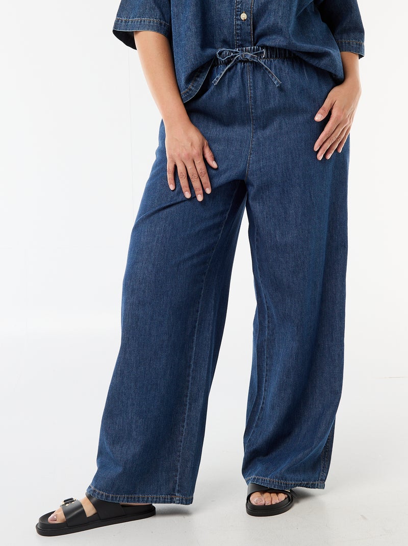 Pantalon large avec 2 poches Bleu - Kiabi
