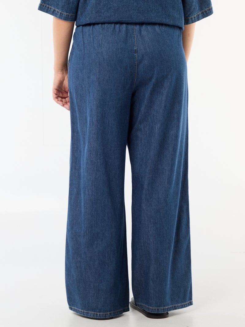 Pantalon large avec 2 poches Bleu - Kiabi