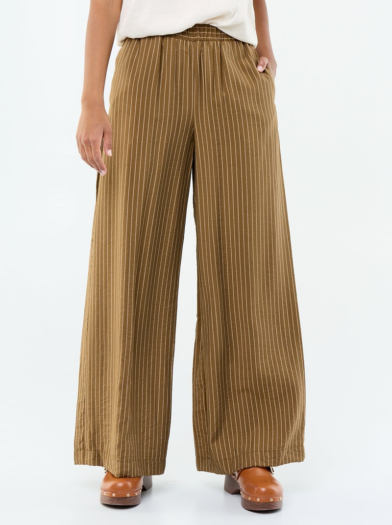 Pantalon large avec 2 poches Kaki - Kiabi