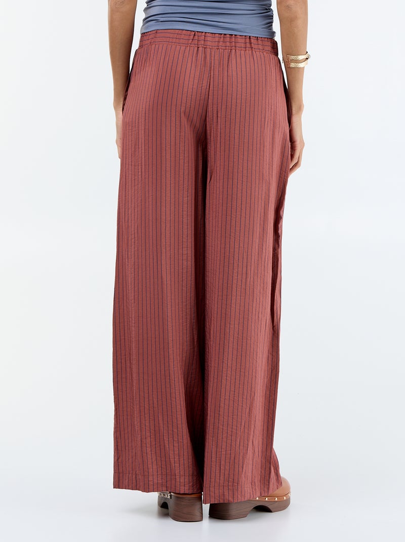 Pantalon large avec 2 poches Marron - Kiabi