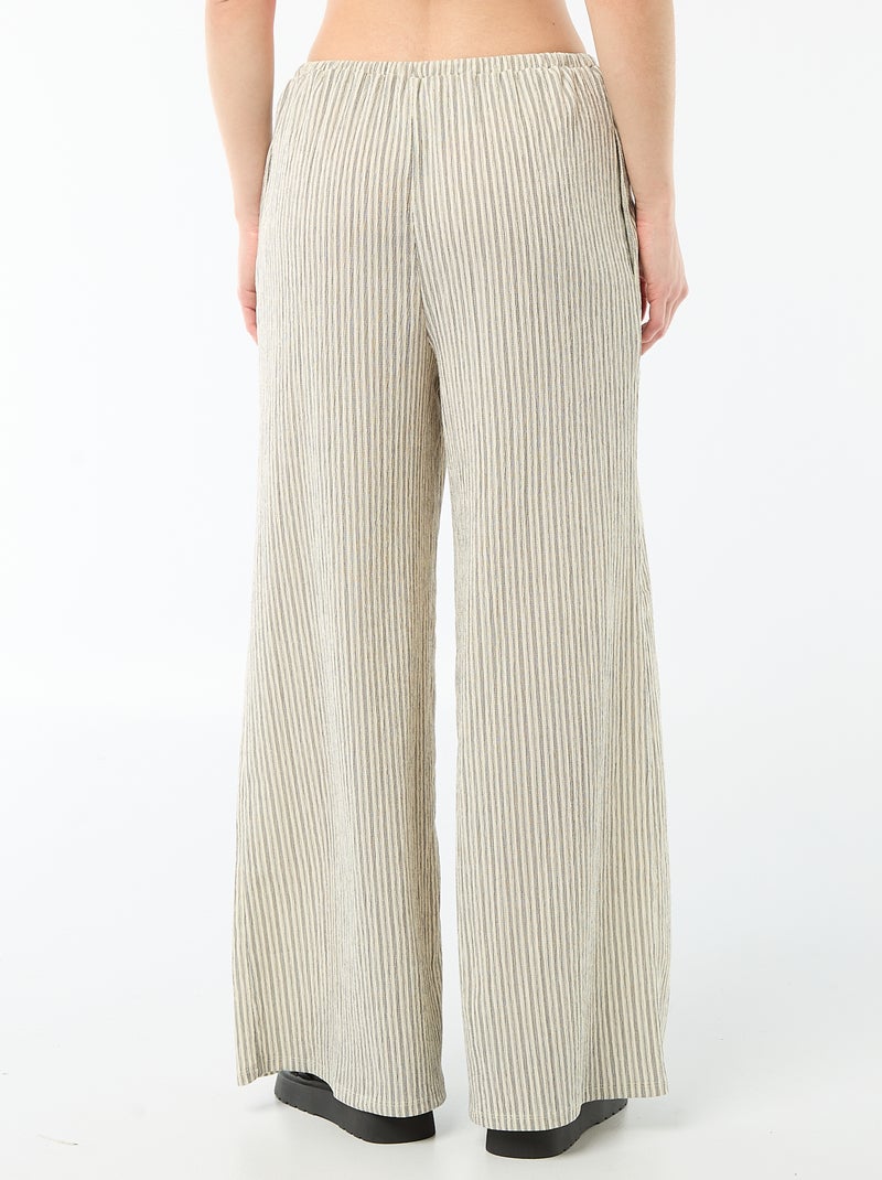 Pantalon large crêpé à 2 poches Blanc - Kiabi