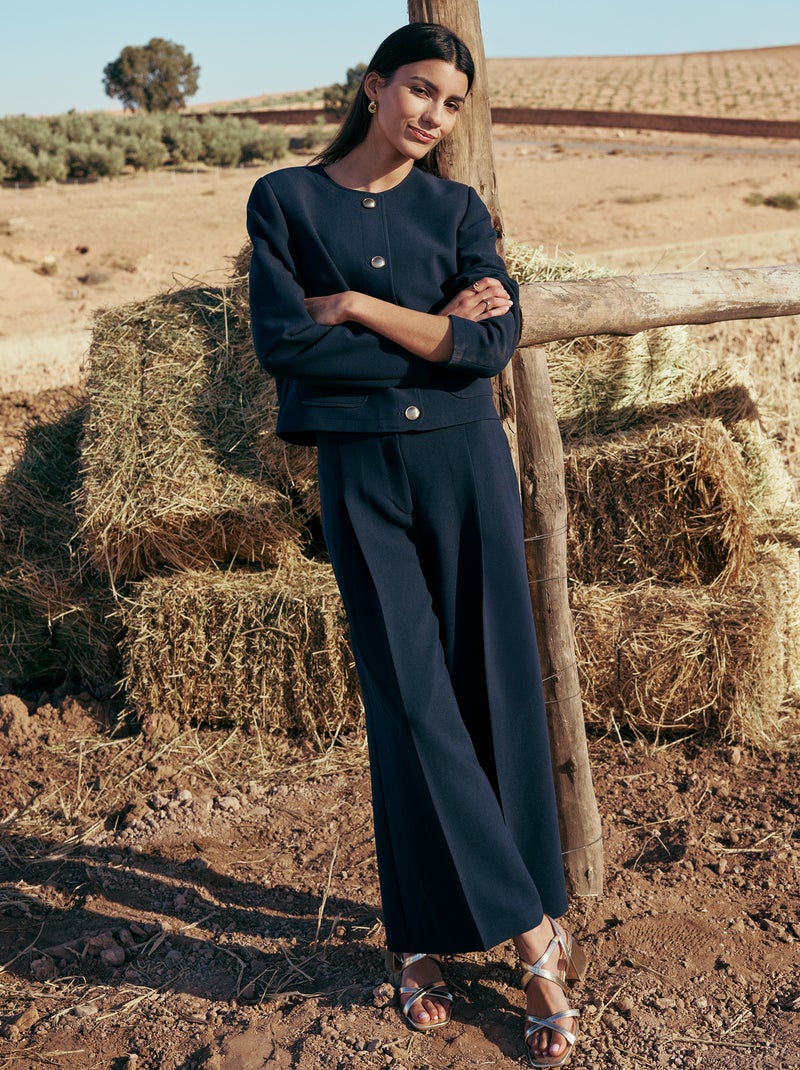 Pantalon large de cérémonie Bleu - Kiabi