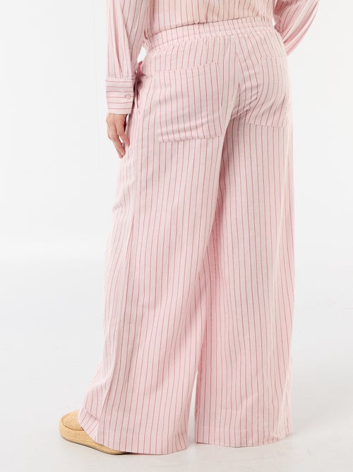 Pantalon large de maternité en lin mélangé - Kiabi