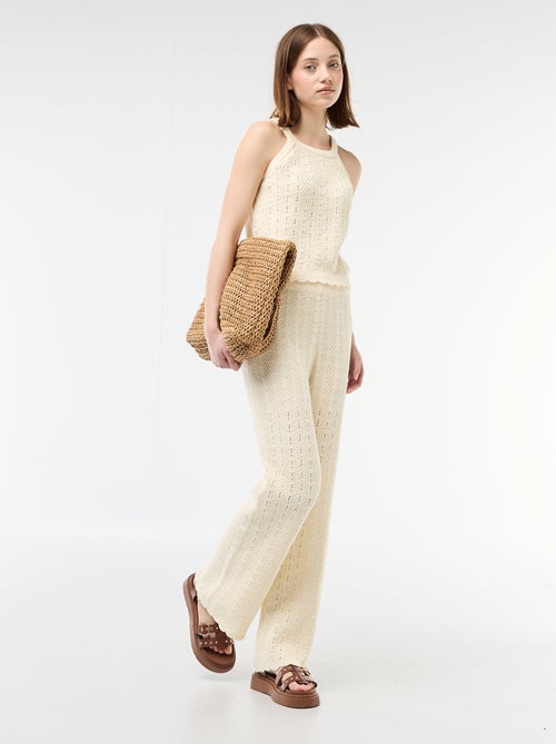 Pantalon large en crochet - Kiabi