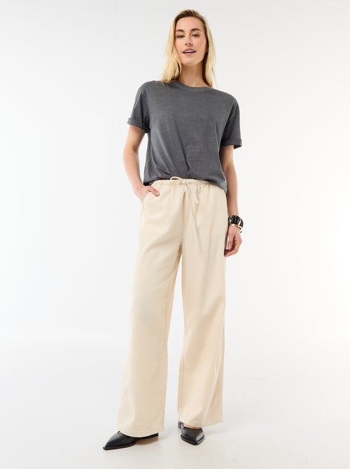 Pantalon large en denim - Kiabi