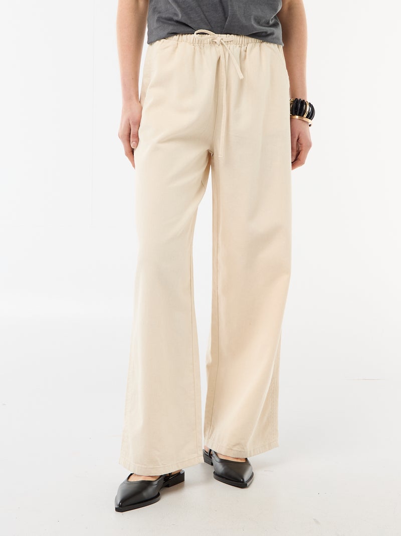Pantalon large en denim Blanc - Kiabi