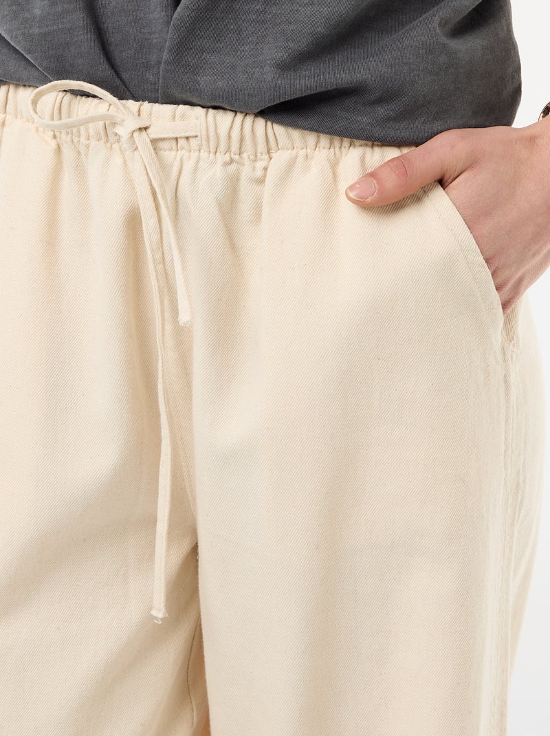 Pantalon large en denim Blanc - Kiabi