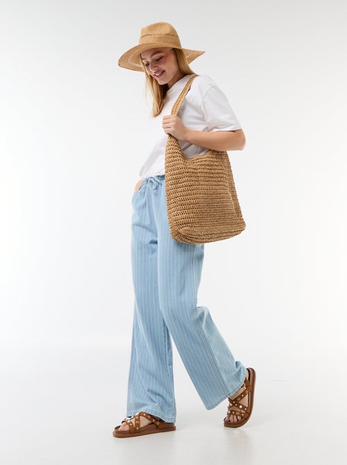 Pantalon large en denim - Kiabi