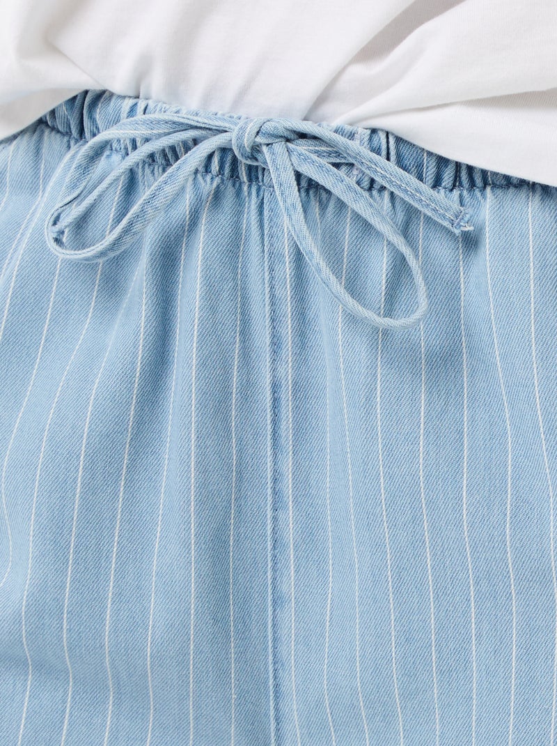 Pantalon large en denim Bleu - Kiabi