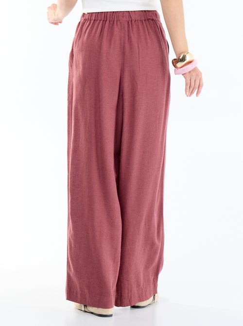 Pantalon large en lin femme - Kiabi