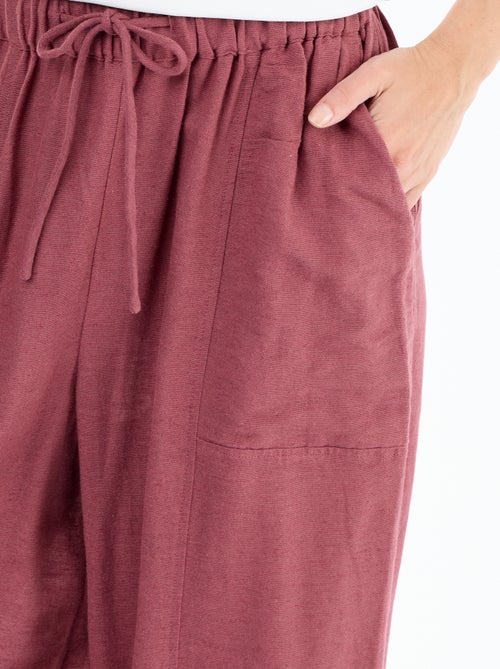 Pantalon large en lin femme - Kiabi