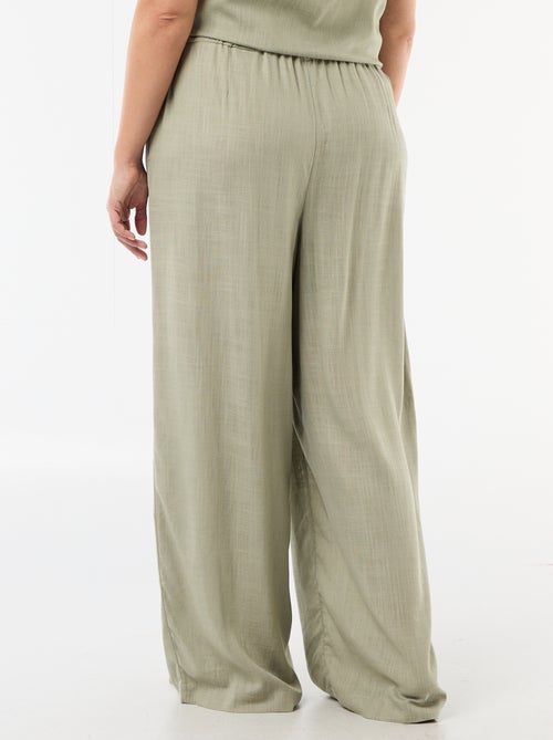 Pantalon large en lin mélangé - Kiabi