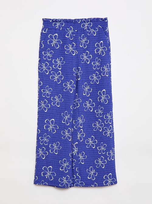 Pantalon large en maille crêpe - Kiabi