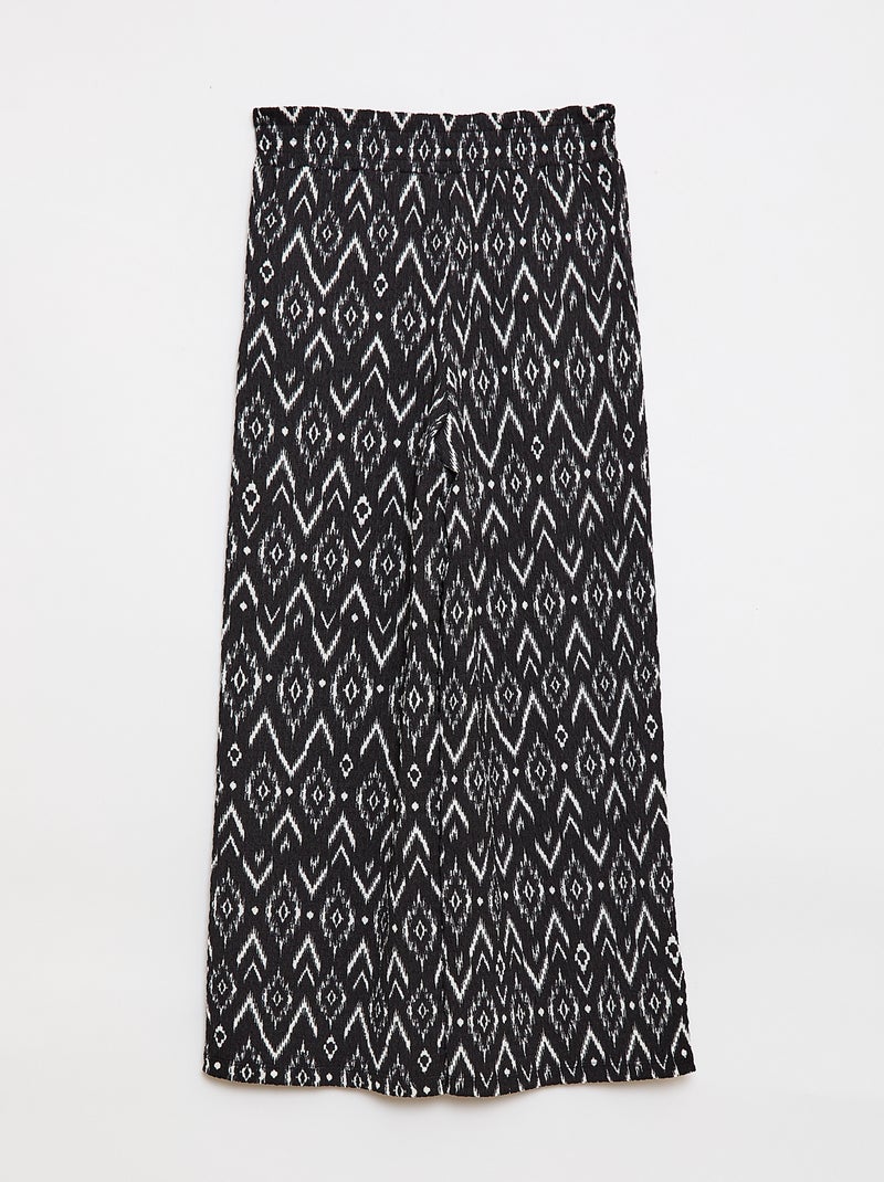 Pantalon large en maille crêpe Noir - Kiabi