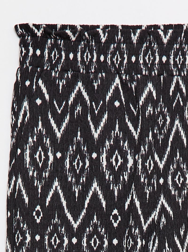 Pantalon large en maille crêpe Noir - Kiabi