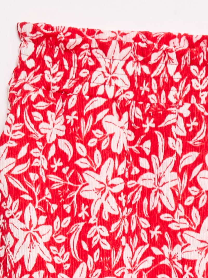 Pantalon large en maille crêpe Rouge - Kiabi