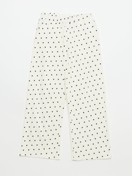 Pantalon large en maille crêpée - Kiabi