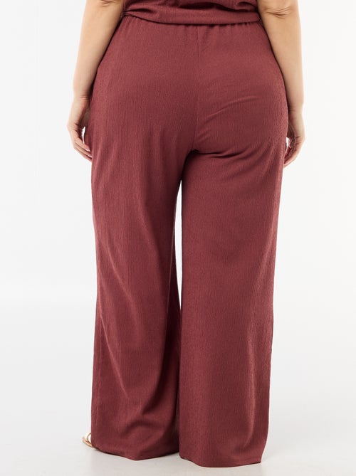 Pantalon large en maille crêpée - Kiabi