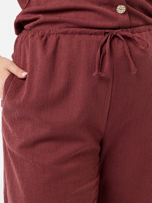 Pantalon large en maille crêpée - Kiabi