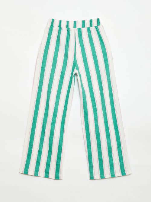 Pantalon large en maille crêpée - Kiabi