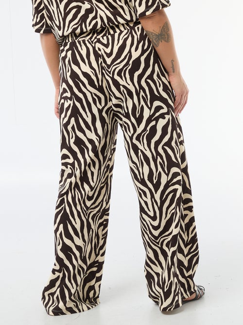 Pantalon large en maille gaufrée - Kiabi