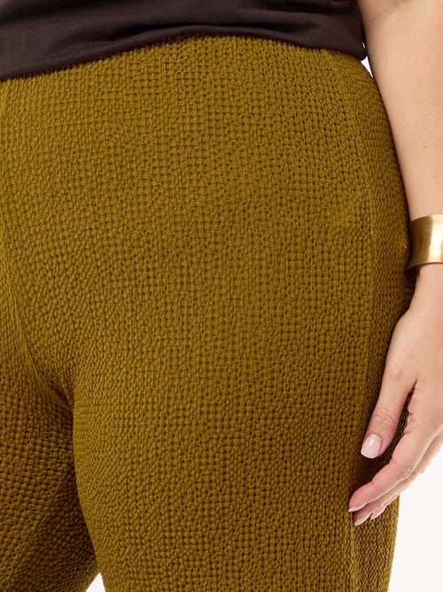 Pantalon large en maille gaufrée - Kiabi