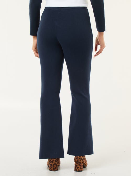 Pantalon large en maille ottoman uni - Kiabi