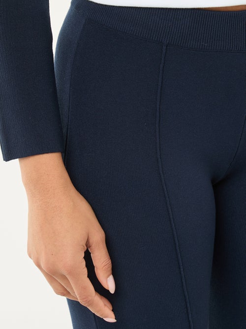 Pantalon large en maille ottoman uni - Kiabi