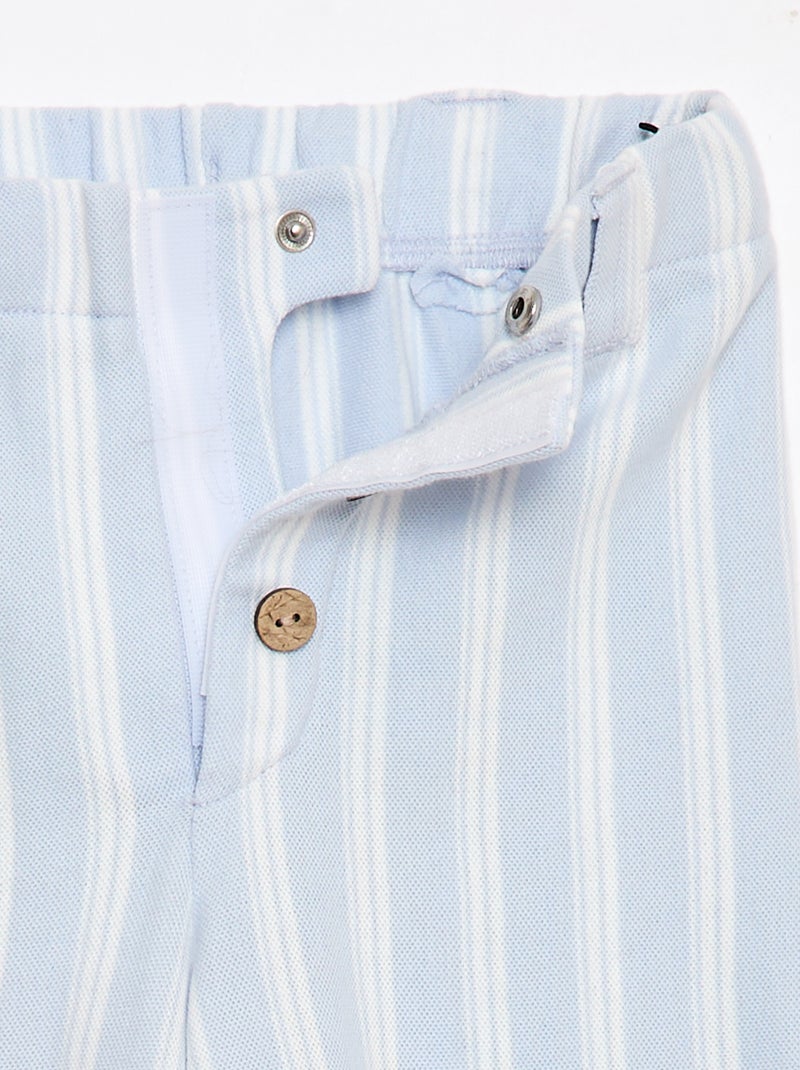 Pantalon large en maille piquée - collection facile à enfiler Bleu - Kiabi