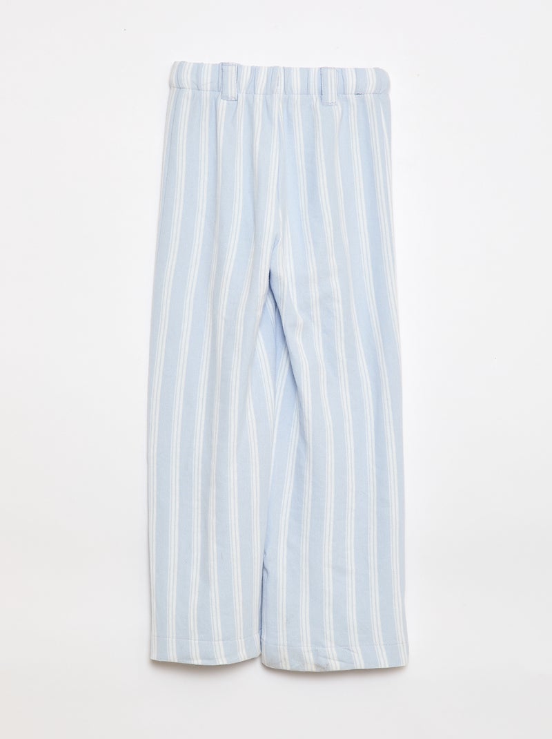 Pantalon large en maille piquée - collection facile à enfiler Bleu - Kiabi