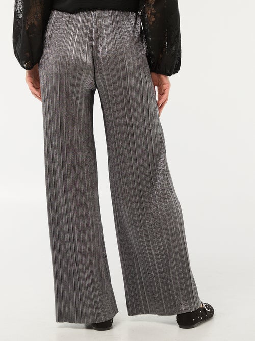 Pantalon large en maille plissée - Kiabi