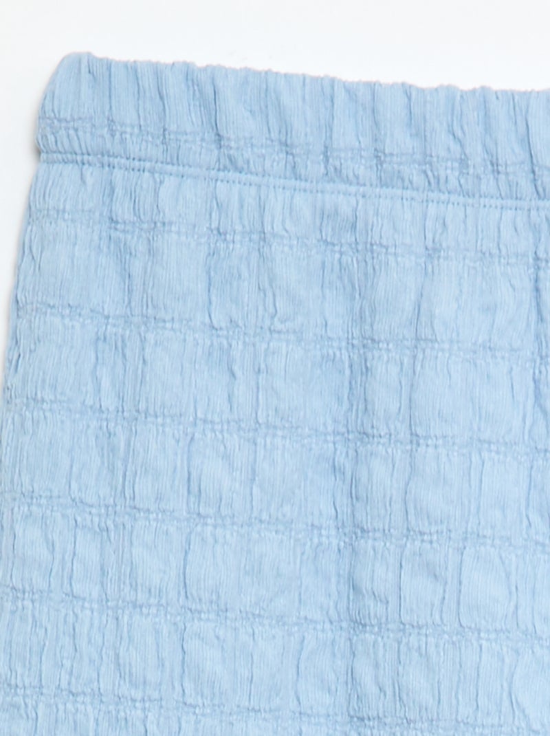 Pantalon large en maille stretch Bleu - Kiabi