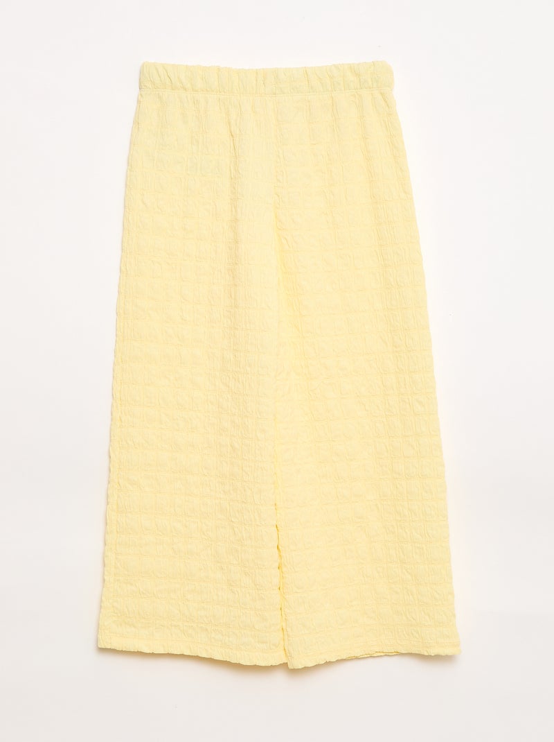 Pantalon large en maille stretch Jaune - Kiabi