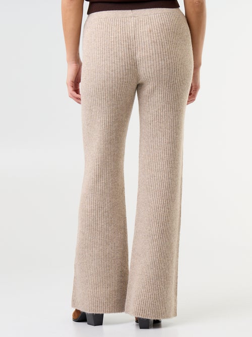 Pantalon large en maille tricot - Kiabi