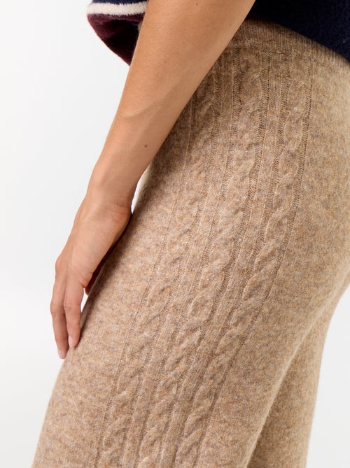 Pantalon large en maille tricot - Kiabi