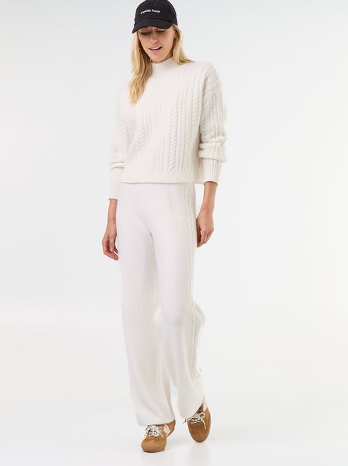 Pantalon large en maille tricot - Kiabi