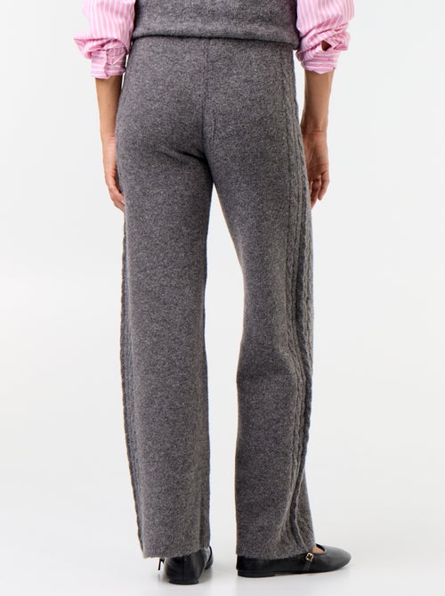 Pantalon large en maille tricot - Kiabi