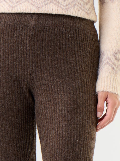 Pantalon large en maille tricot - Kiabi