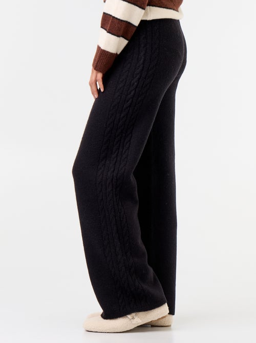 Pantalon large en maille tricot - Kiabi
