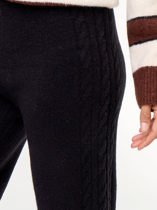 Pantalon large en maille tricot - Kiabi