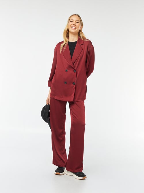 Pantalon large en matière crêpée avec 2 poches - Kiabi