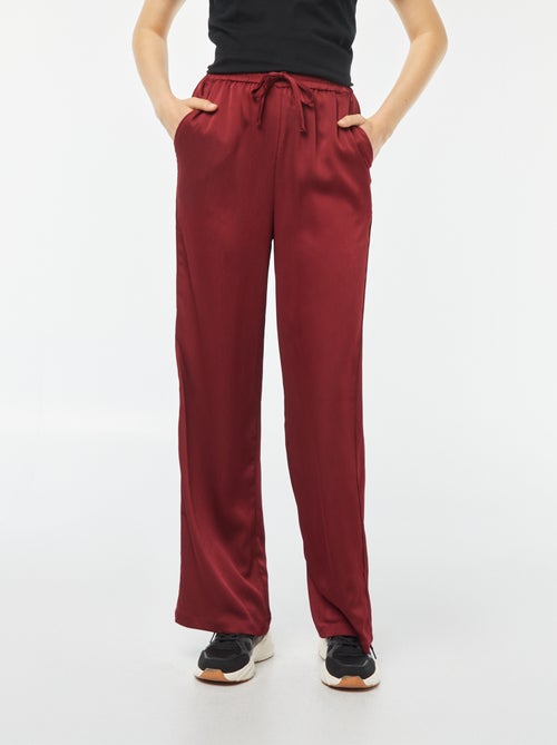 Pantalon large en matière crêpée avec 2 poches - Kiabi