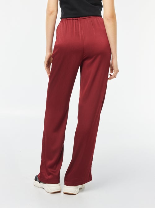 Pantalon large en matière crêpée avec 2 poches - Kiabi