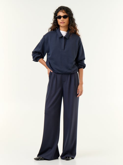Pantalon large en matière douce - Kiabi