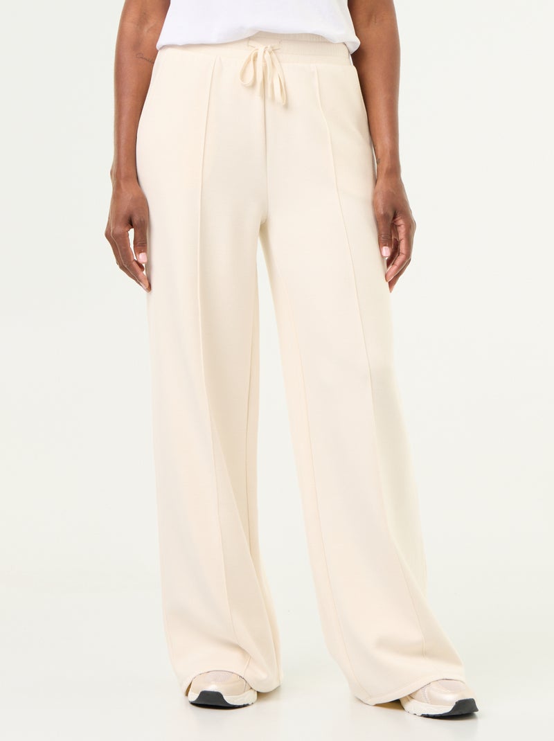 Pantalon large en polaire Beige - Kiabi