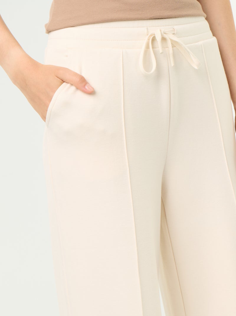 Pantalon large en polaire Beige - Kiabi