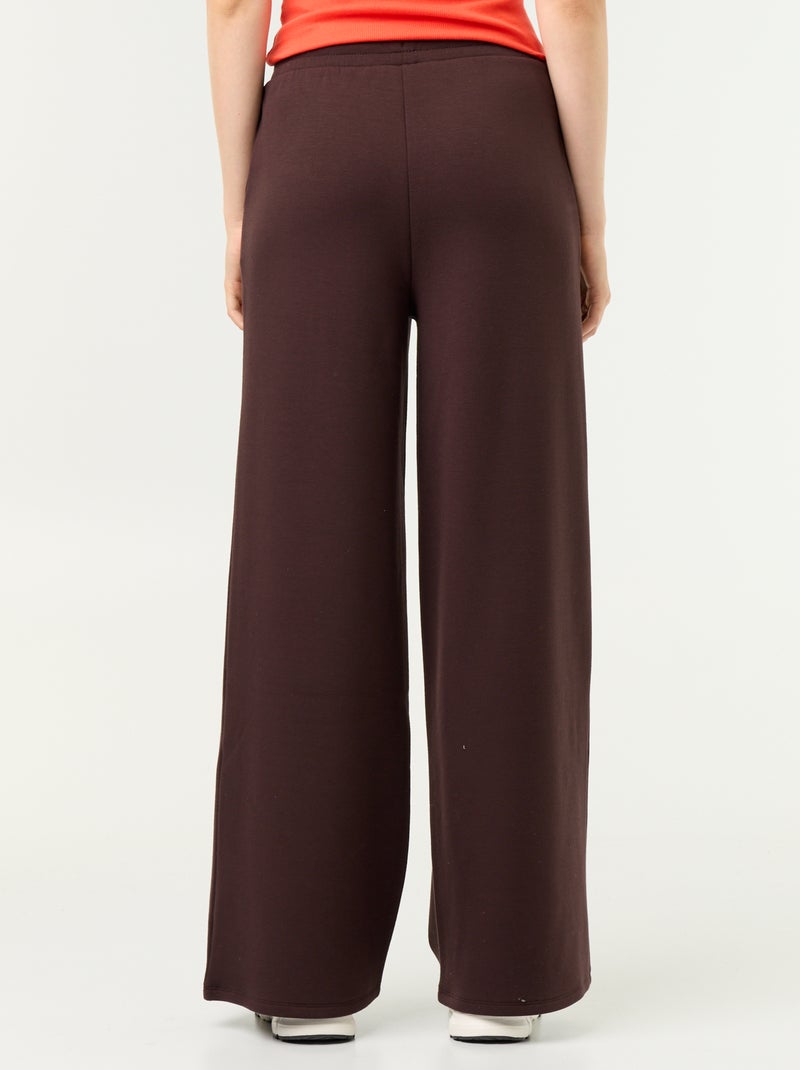 Pantalon large en polaire Marron - Kiabi