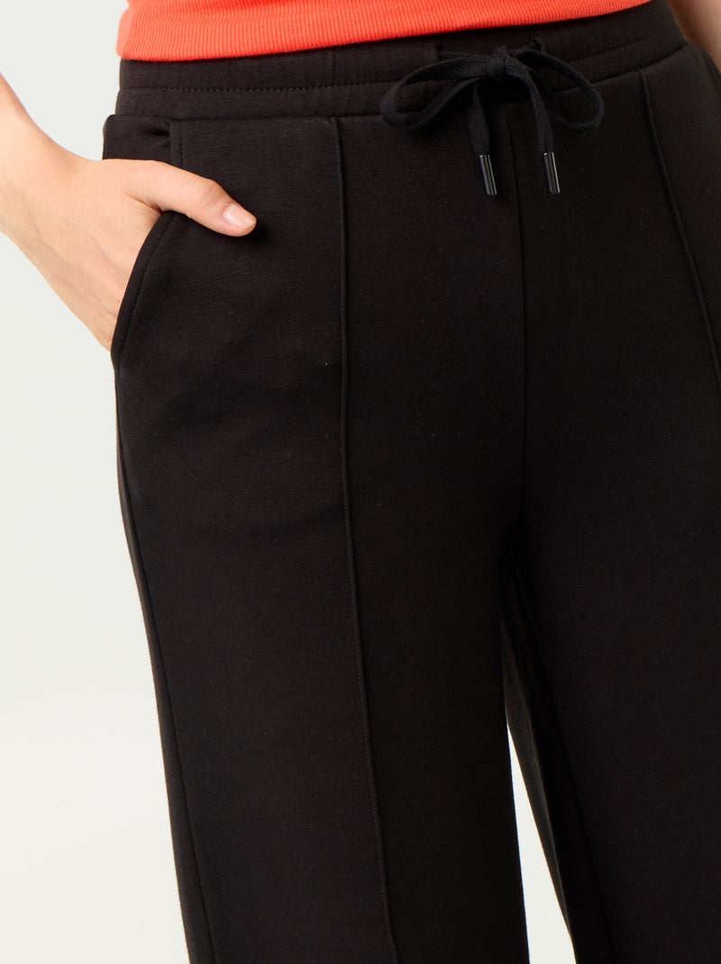 Pantalon large en polaire Noir - Kiabi