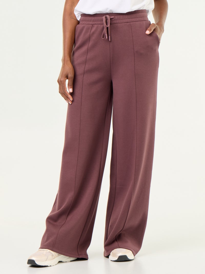 Pantalon large en polaire Violet - Kiabi