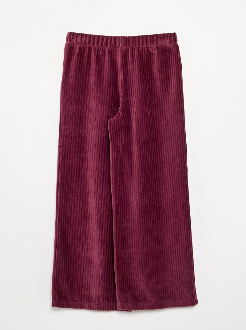 Pantalon large en velours côtelé Rouge - Kiabi